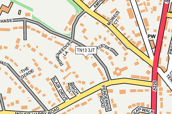 TN13 3JT map - OS OpenMap – Local (Ordnance Survey)