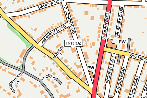 TN13 3JZ map - OS OpenMap – Local (Ordnance Survey)