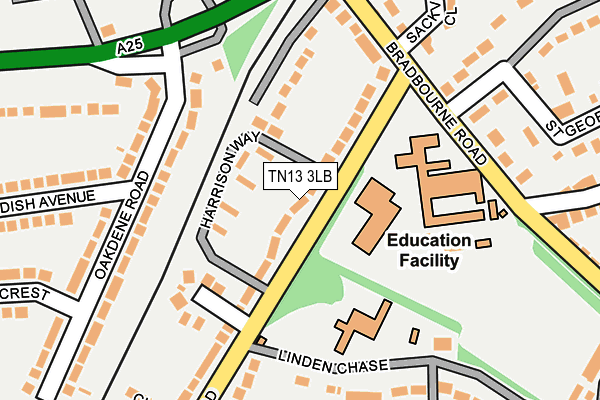 TN13 3LB map - OS OpenMap – Local (Ordnance Survey)