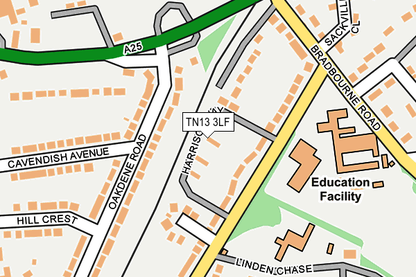 TN13 3LF map - OS OpenMap – Local (Ordnance Survey)