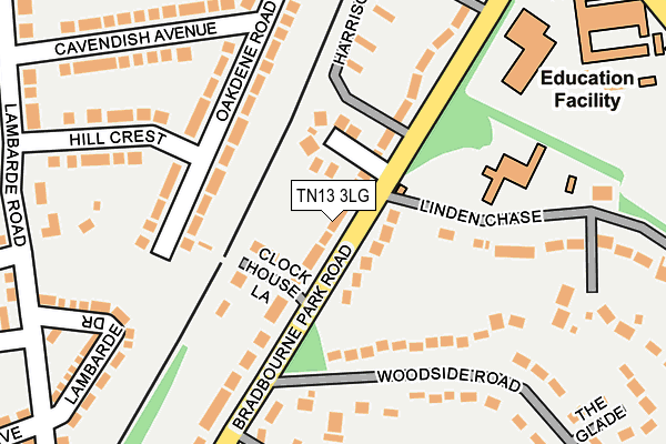 TN13 3LG map - OS OpenMap – Local (Ordnance Survey)