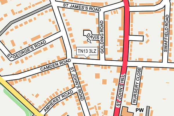 TN13 3LZ map - OS OpenMap – Local (Ordnance Survey)