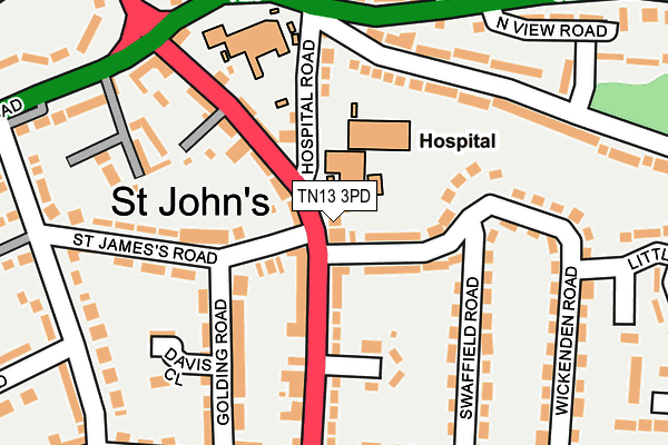 TN13 3PD map - OS OpenMap – Local (Ordnance Survey)