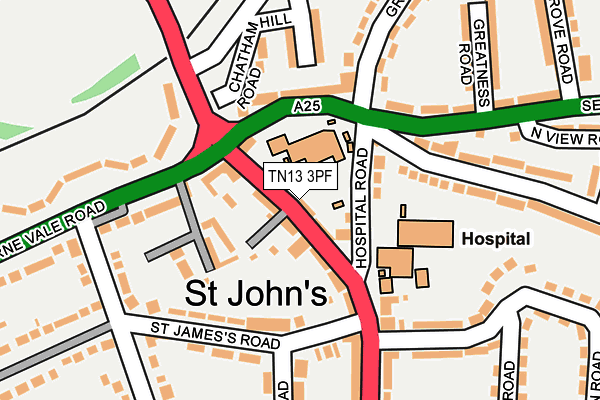 TN13 3PF map - OS OpenMap – Local (Ordnance Survey)