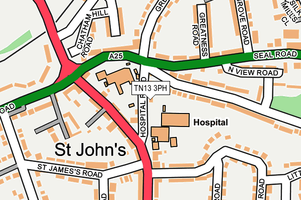 TN13 3PH map - OS OpenMap – Local (Ordnance Survey)