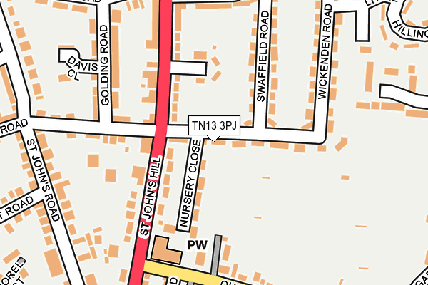 TN13 3PJ map - OS OpenMap – Local (Ordnance Survey)