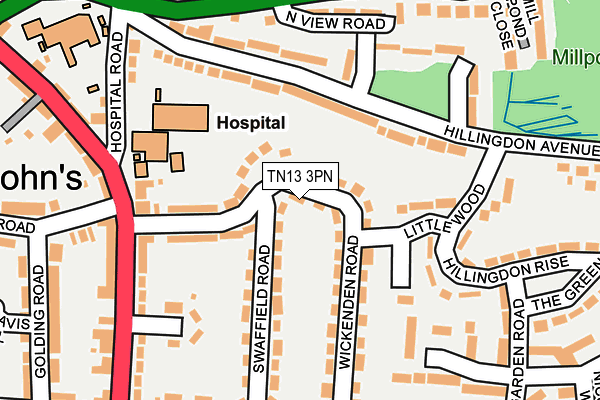 TN13 3PN map - OS OpenMap – Local (Ordnance Survey)