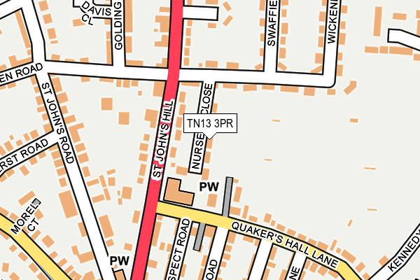 TN13 3PR map - OS OpenMap – Local (Ordnance Survey)
