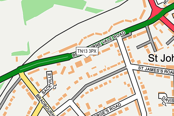 TN13 3PX map - OS OpenMap – Local (Ordnance Survey)