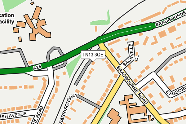 TN13 3QE map - OS OpenMap – Local (Ordnance Survey)
