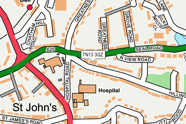 TN13 3QZ map - OS OpenMap – Local (Ordnance Survey)