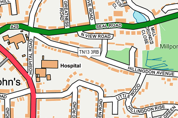 TN13 3RB map - OS OpenMap – Local (Ordnance Survey)