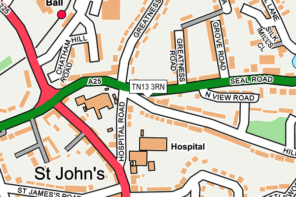 TN13 3RN map - OS OpenMap – Local (Ordnance Survey)