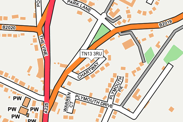 TN13 3RU map - OS OpenMap – Local (Ordnance Survey)