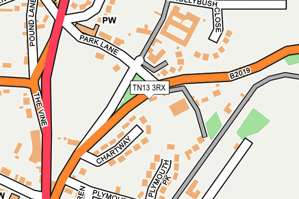 TN13 3RX map - OS OpenMap – Local (Ordnance Survey)