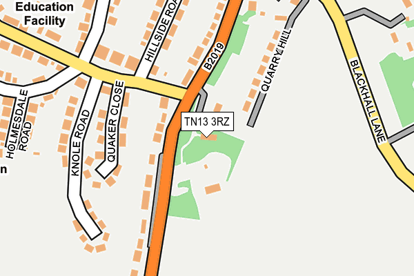 TN13 3RZ map - OS OpenMap – Local (Ordnance Survey)