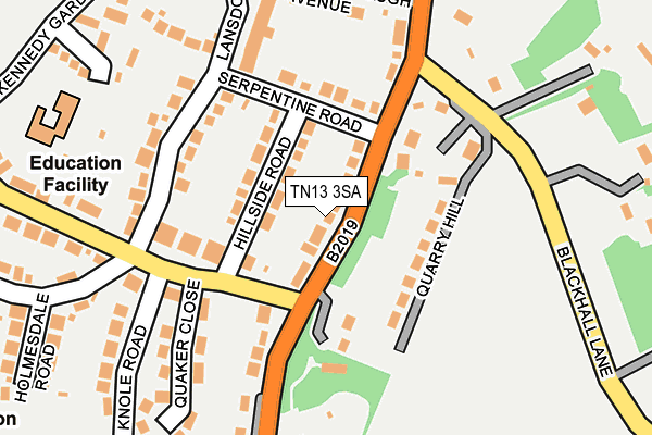 TN13 3SA map - OS OpenMap – Local (Ordnance Survey)