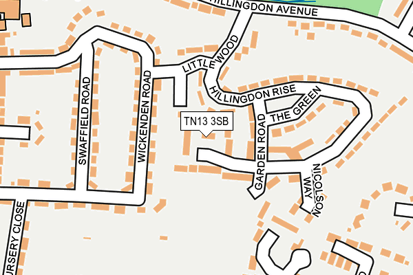 TN13 3SB map - OS OpenMap – Local (Ordnance Survey)