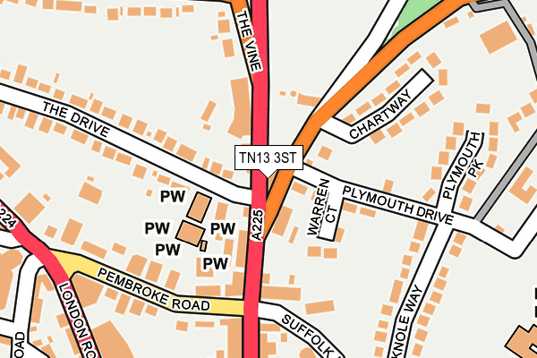 TN13 3ST map - OS OpenMap – Local (Ordnance Survey)