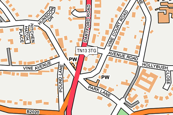 TN13 3TG map - OS OpenMap – Local (Ordnance Survey)