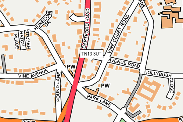 TN13 3UT map - OS OpenMap – Local (Ordnance Survey)