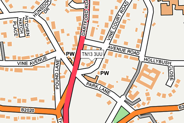 TN13 3UU map - OS OpenMap – Local (Ordnance Survey)