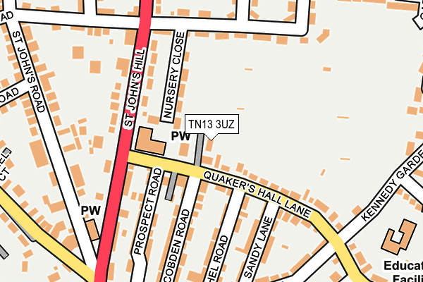 TN13 3UZ map - OS OpenMap – Local (Ordnance Survey)