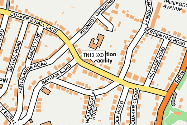 TN13 3XD map - OS OpenMap – Local (Ordnance Survey)