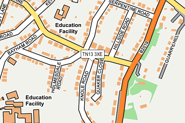 TN13 3XE map - OS OpenMap – Local (Ordnance Survey)