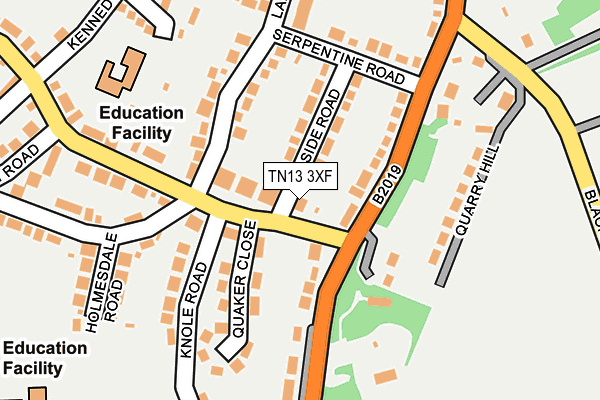 TN13 3XF map - OS OpenMap – Local (Ordnance Survey)