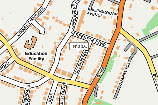 TN13 3XJ map - OS OpenMap – Local (Ordnance Survey)