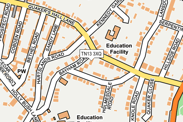 TN13 3XQ map - OS OpenMap – Local (Ordnance Survey)