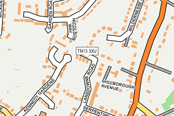 TN13 3XU map - OS OpenMap – Local (Ordnance Survey)