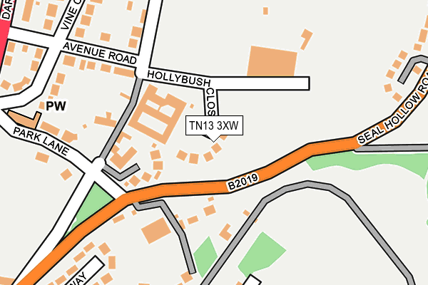 TN13 3XW map - OS OpenMap – Local (Ordnance Survey)