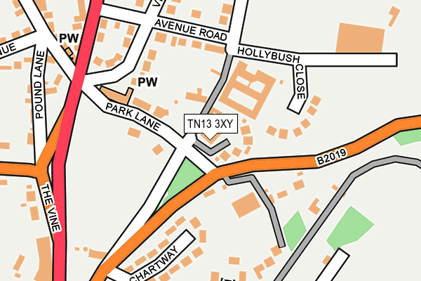 TN13 3XY map - OS OpenMap – Local (Ordnance Survey)