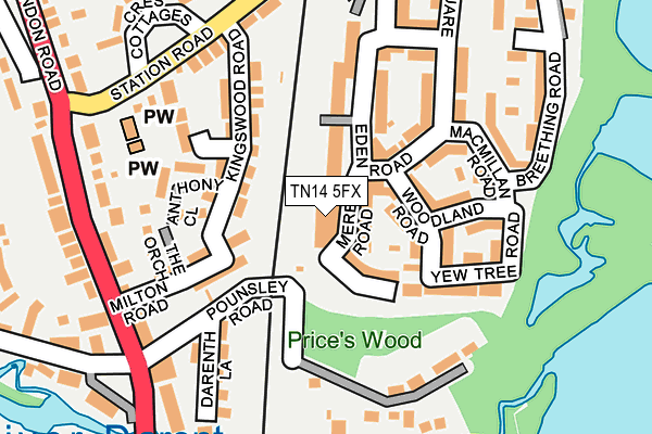 TN14 5FX map - OS OpenMap – Local (Ordnance Survey)