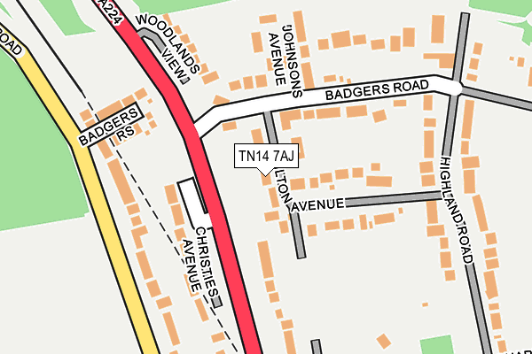 TN14 7AJ map - OS OpenMap – Local (Ordnance Survey)