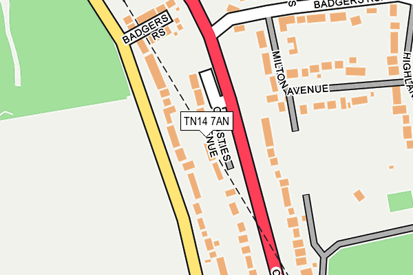 TN14 7AN map - OS OpenMap – Local (Ordnance Survey)