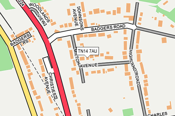 TN14 7AU map - OS OpenMap – Local (Ordnance Survey)