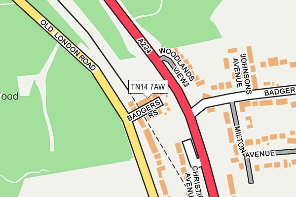 TN14 7AW map - OS OpenMap – Local (Ordnance Survey)