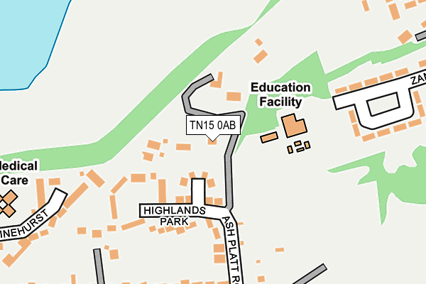 TN15 0AB map - OS OpenMap – Local (Ordnance Survey)