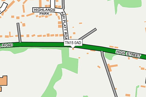 TN15 0AD map - OS OpenMap – Local (Ordnance Survey)