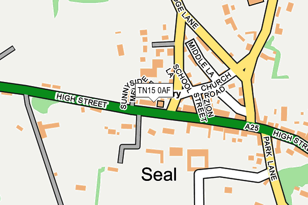 TN15 0AF map - OS OpenMap – Local (Ordnance Survey)