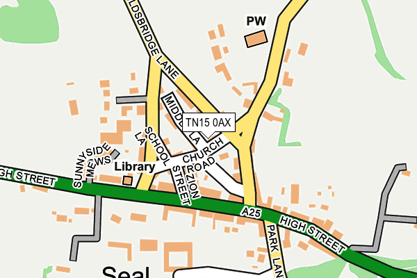 TN15 0AX map - OS OpenMap – Local (Ordnance Survey)