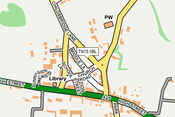 TN15 0BL map - OS OpenMap – Local (Ordnance Survey)