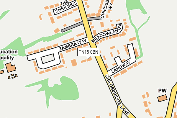 TN15 0BN map - OS OpenMap – Local (Ordnance Survey)