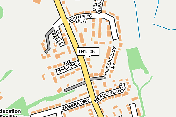 TN15 0BT map - OS OpenMap – Local (Ordnance Survey)