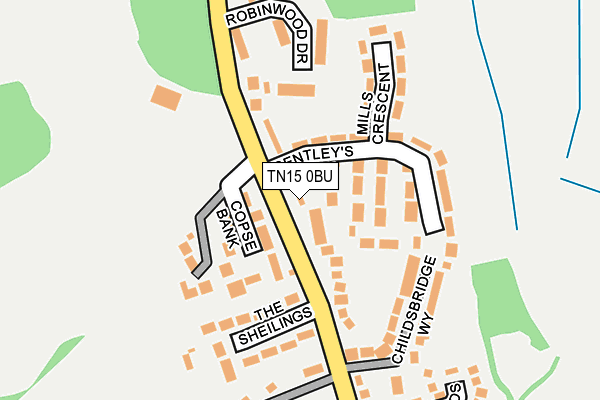 TN15 0BU map - OS OpenMap – Local (Ordnance Survey)