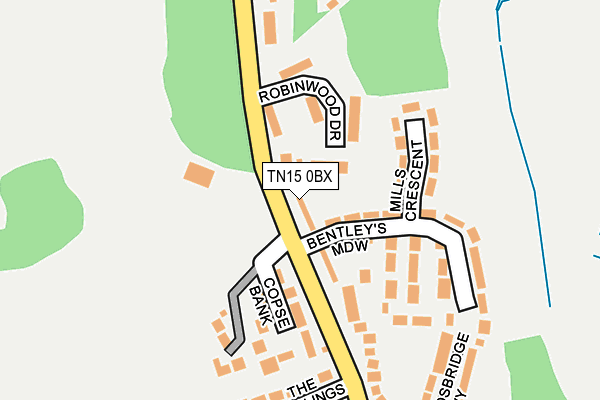 TN15 0BX map - OS OpenMap – Local (Ordnance Survey)