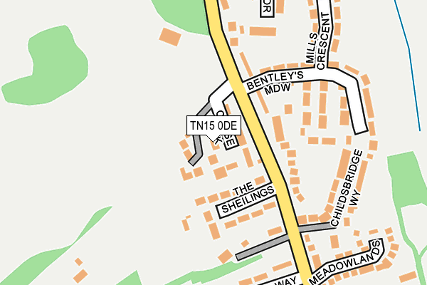 TN15 0DE map - OS OpenMap – Local (Ordnance Survey)